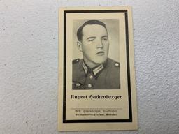 WWII GERMAN FALLEN SOLDIER DEATH CARD