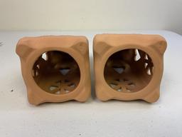 THIRD REICH GERMAN PORCELAIN ALLACH SS-JULLEUCHTER YULE CANDLE HOLDER LOT OF 2