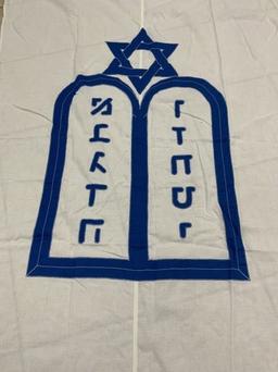 US NAVY LARGE JEWISH WORSHIP SERVICE FLAG FOR ABROAD THE SHIP