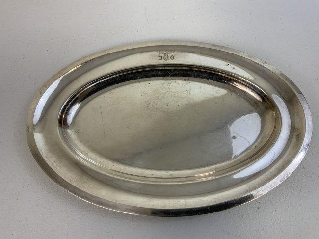 GERMANY THIRD REICH NAZI REICH MINISTER JOSEPH GOEBBELS SILVER SERVING TRAY BY KRUPP