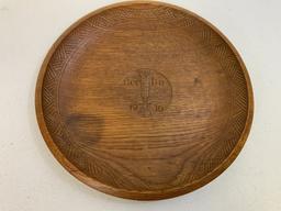GERMANY THIRD REICH 1936 WORKING FRONT CARVED WOOD DECORATING WOODEN PLATE