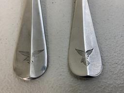 WWII NAZI GERMANY LUFTWAFFE STAMPED PAIR OF DINNER FORKS
