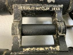 WWII GERMAN HENSOLDT-WETZLAR 1943 7X56 BINOCULARS WITH CASE