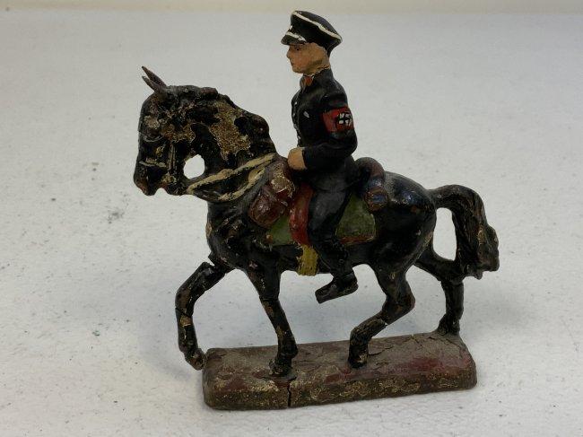 GERMAN NAZI PERIOD LINEOL / ELASTOLIN TOY SOLDIERS SS HORSEMAN