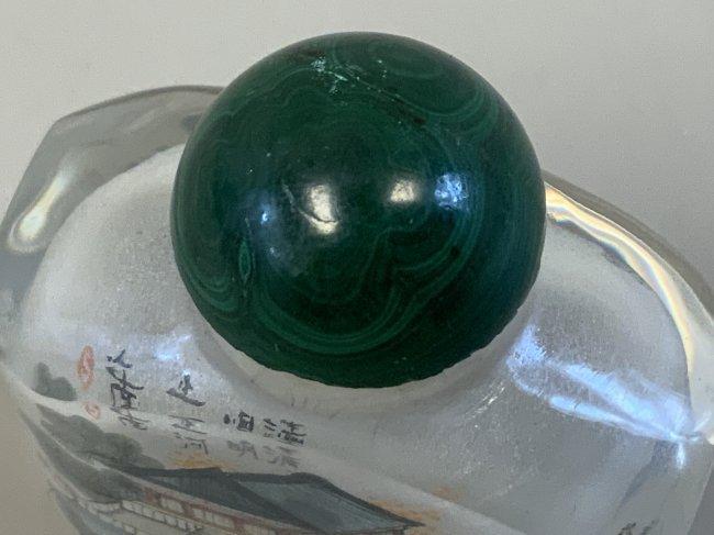 CHINESE PEKING GLASS REVERSE PAINTED SNUFF BOTTLE