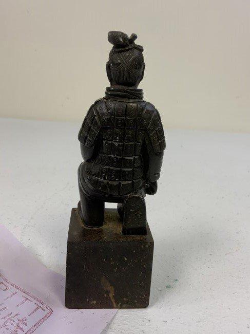 CHINESE WARRIOR CARVED SOAPSTONE FIGURINE INK SEAL STAMP