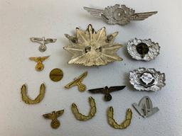 WWII GERMANY LOT OF HATS AND CAPS INSIGNIAS