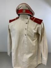 WWI IMPERIAL RUSSIAN SOLDIERS UNIFORM SHIRT AND CAP -3rd NARVA INFANTRY REGIMENT