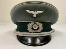 WWII GERMAN ARMY INFANTRY OFFICER'S VISOR HAT CAP