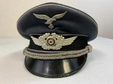 WWII GERMAN LUFTWAFFE OFFICER VISOR CAP