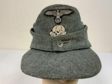 WWII GERMAN WAFFEN SS EM/NCO M43 FIELD HAT CAP