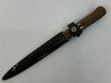 WWII NAZI GERMAN F.W. HOLLER FIGHTING KNIFE WITH HITLER YOUTH HJ GRIP INSIGNIA