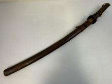 ANTIQUE JAPANESE SAMURAI SWORD WWII LEATHER COVERED