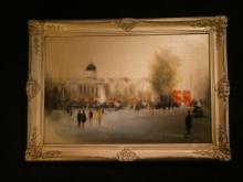 Anthony Klitz Street Scene in London Oil Painting