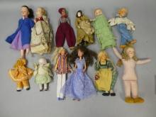 Lot 12 Vintage Assorted Dolls Barbie Baitz Marionette  French etc