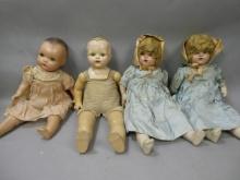 Lot 4 Antique Composition Large Dolls Acme Horsman etc
