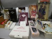 Lot 9 Vintage Assorted Dolls in Boxes Gone With Wind Annie Shirley Temple Ashton-Drake