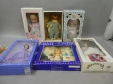 Lot 6 Vintage New In Box Assorted Dolls Ginny Precious Moments Gone with The Wind etc