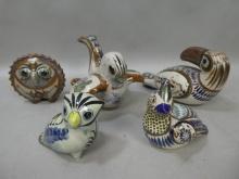Lot 5 Vintage Tomala Mexican Hand Painted Figures of Birds