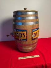 Dads Root Beer Wood Double Spout Soda Barrel