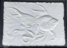 Signed Roberta Peck Signed Cast Paper Fish