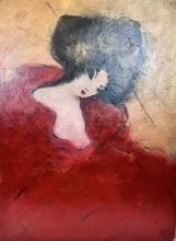 Contemporary Lady in Red Original Painting