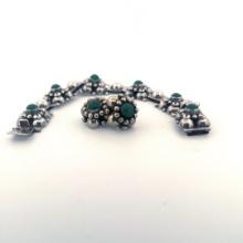 Mexican Silver & Onyx Bracelet & Earrings