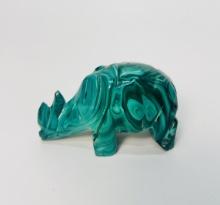 Malachite carved rhino