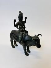 Antique Indian Bronze Shiva riding Cow