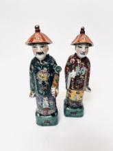 Pair 8 inch porcelain Chinese Figures