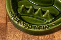 Vintage DeKalb Chix Agriculture Porcelain Ashtray