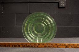 Uranium Glass Ribbed Plate