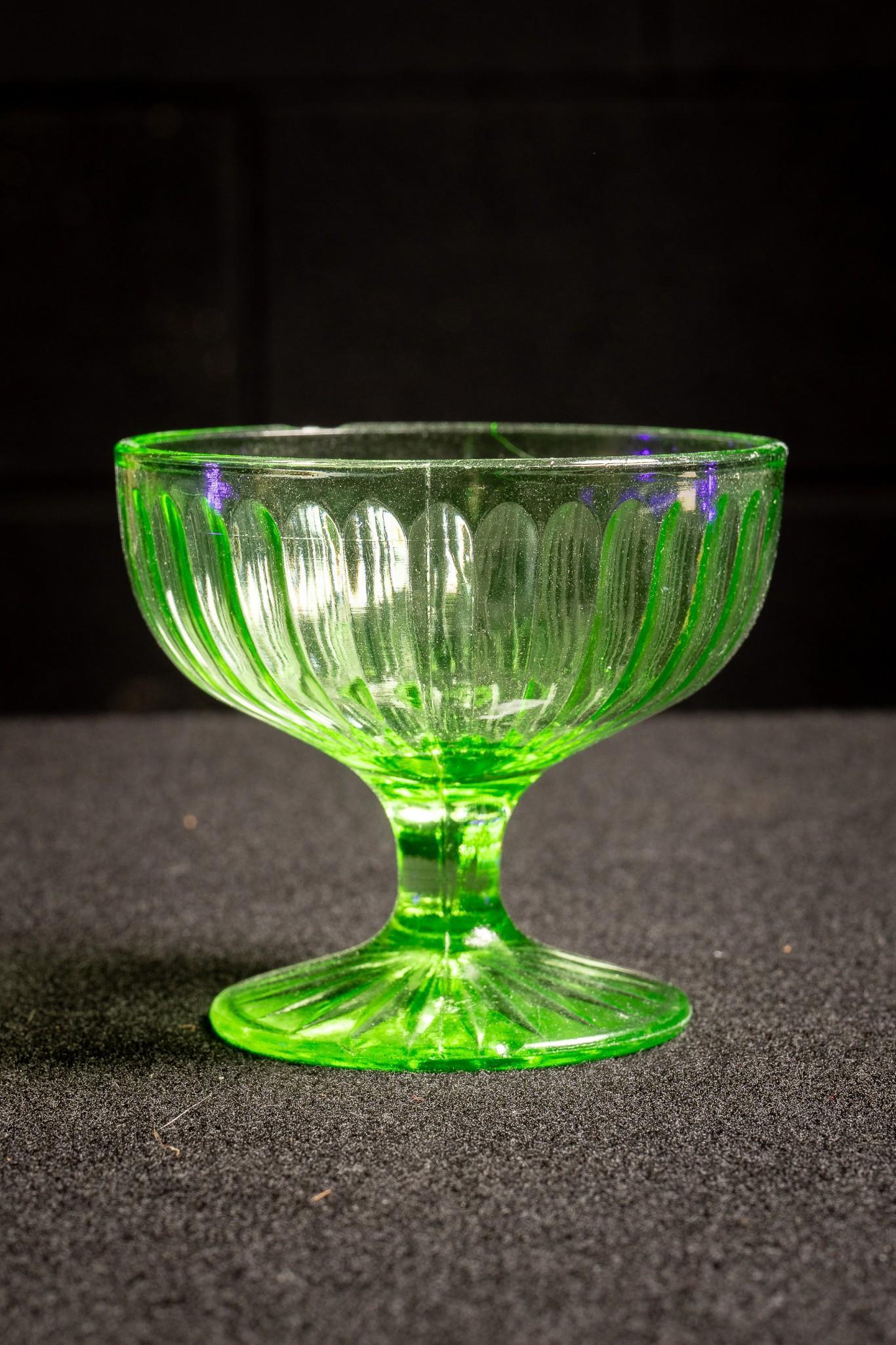 Uranium Glass Parfait Cup 1