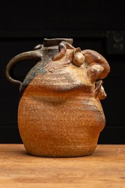 Wood Fired Clayware Face Jug - Yup, by Rob Withrow, 2015