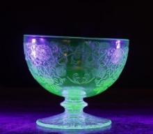 Antique Uranium Glass Parfait Cup 1