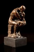 1981 Bronze "The Thinker" Sculpture; Signed