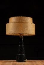 Mid-Century Porcelain Table Lamp In Black