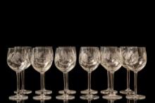 Set of 12 Cut Wine Glasses