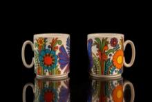 Retro Villeroy & Boch Porcelain Floral Mugs