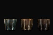 Set of Three Kaj Franck Smoked Glass Aperitif Glasses