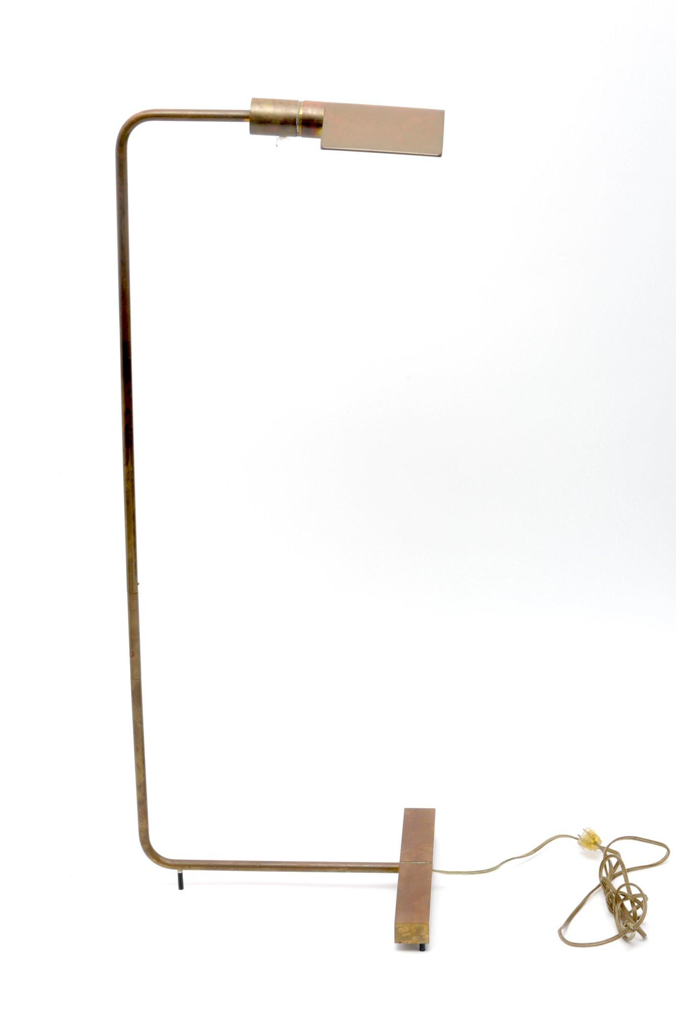 Cedric Hartman Brass Mid-Century Modern Floor Swivel Lamp