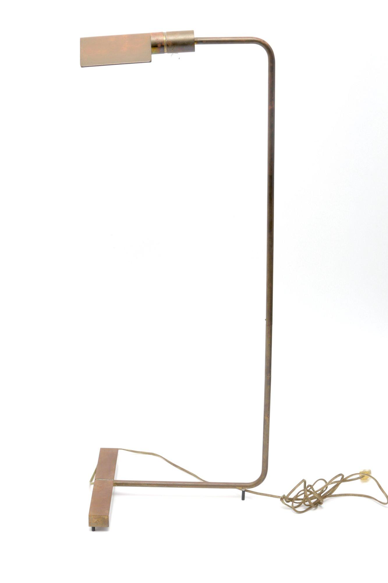 Cedric Hartman Brass Mid-Century Modern Floor Swivel Lamp