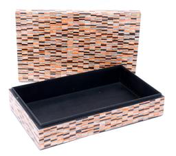 Mosaic Mother Of Pearl Wood Box