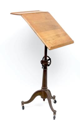 Vintage Cast Iron Base Wood Top Drafting Table