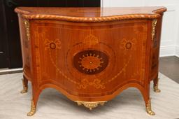 French Satinwood Inlaid Louis XV Style Server Buffet Commode