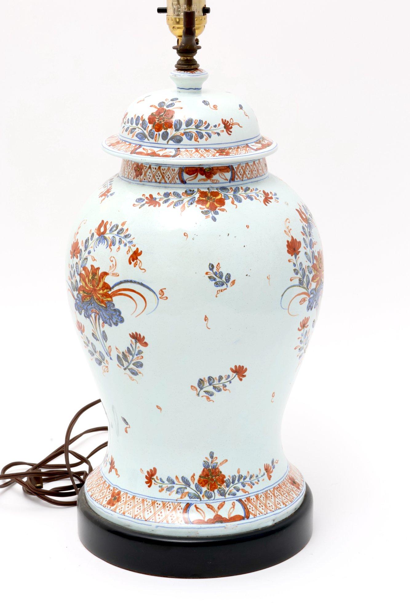 Famille Rose Baluster Vase Turned Into Lamp