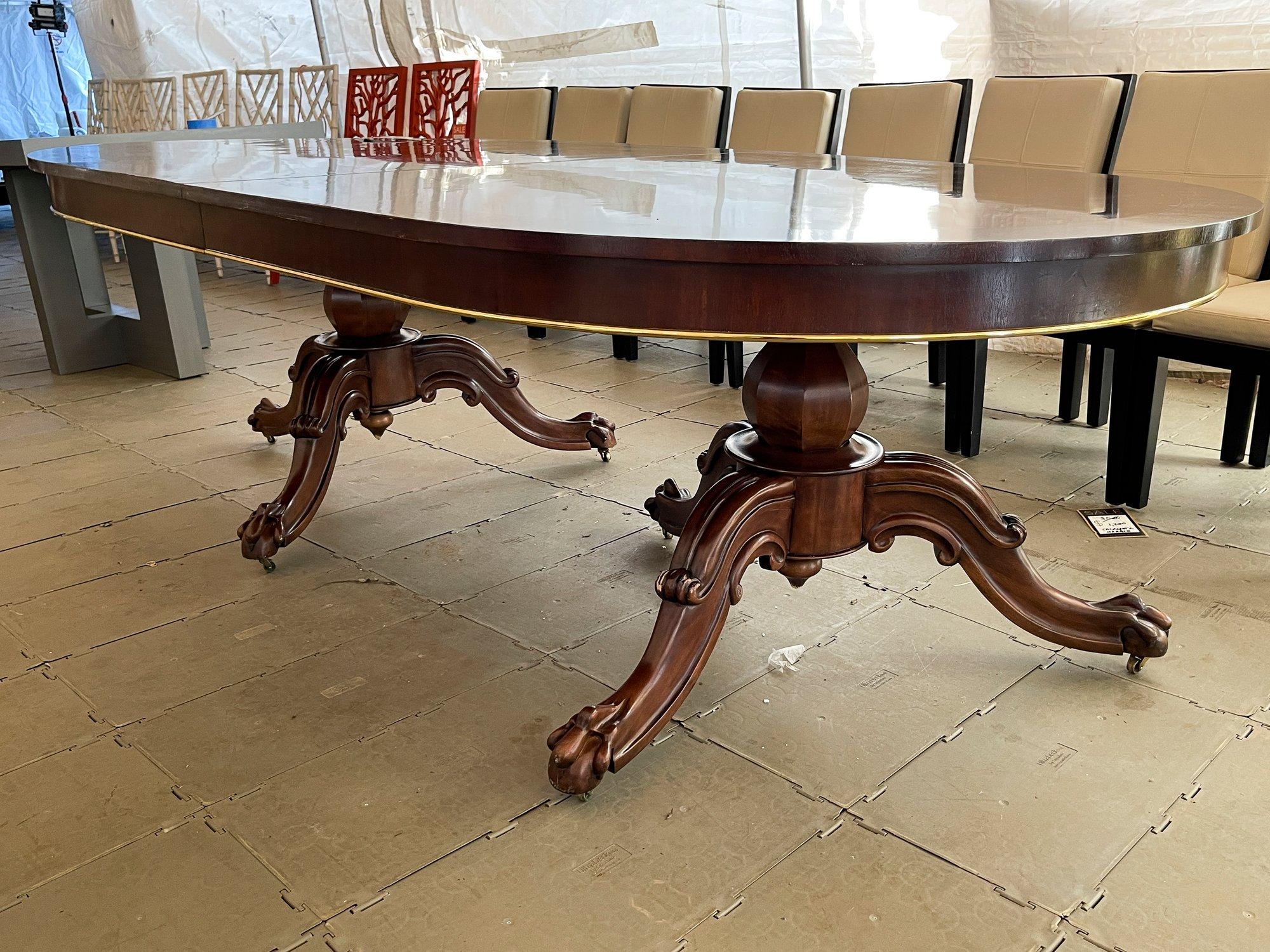 Ralph Lauren Dual Pedestal Extendable Dining Table