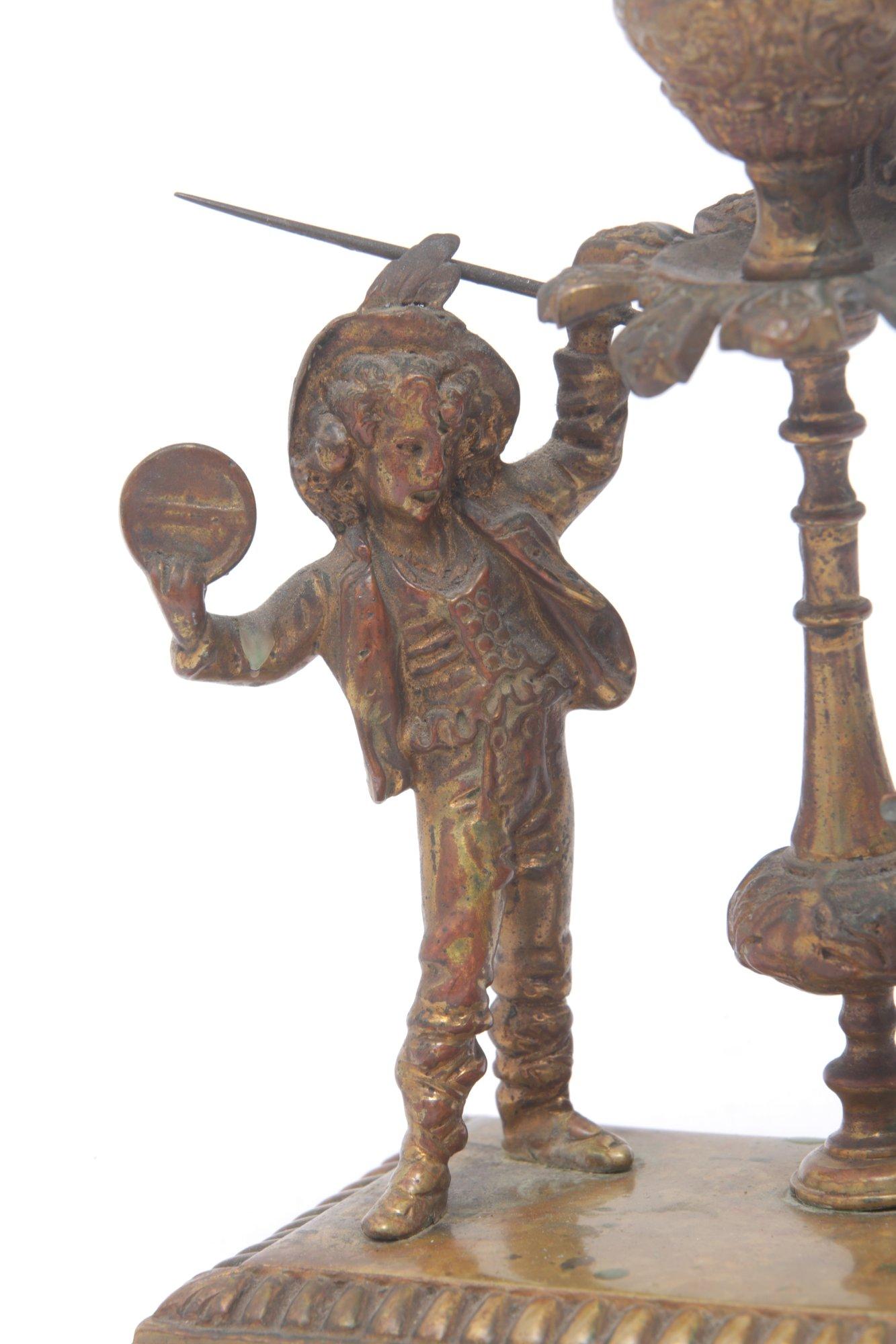 Antique Swordsman With Monkey Candle