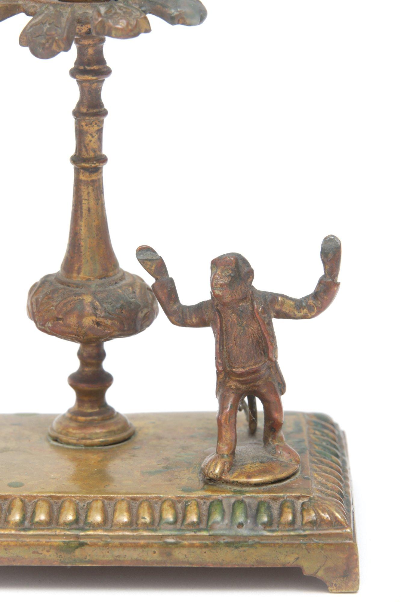 Antique Swordsman With Monkey Candle