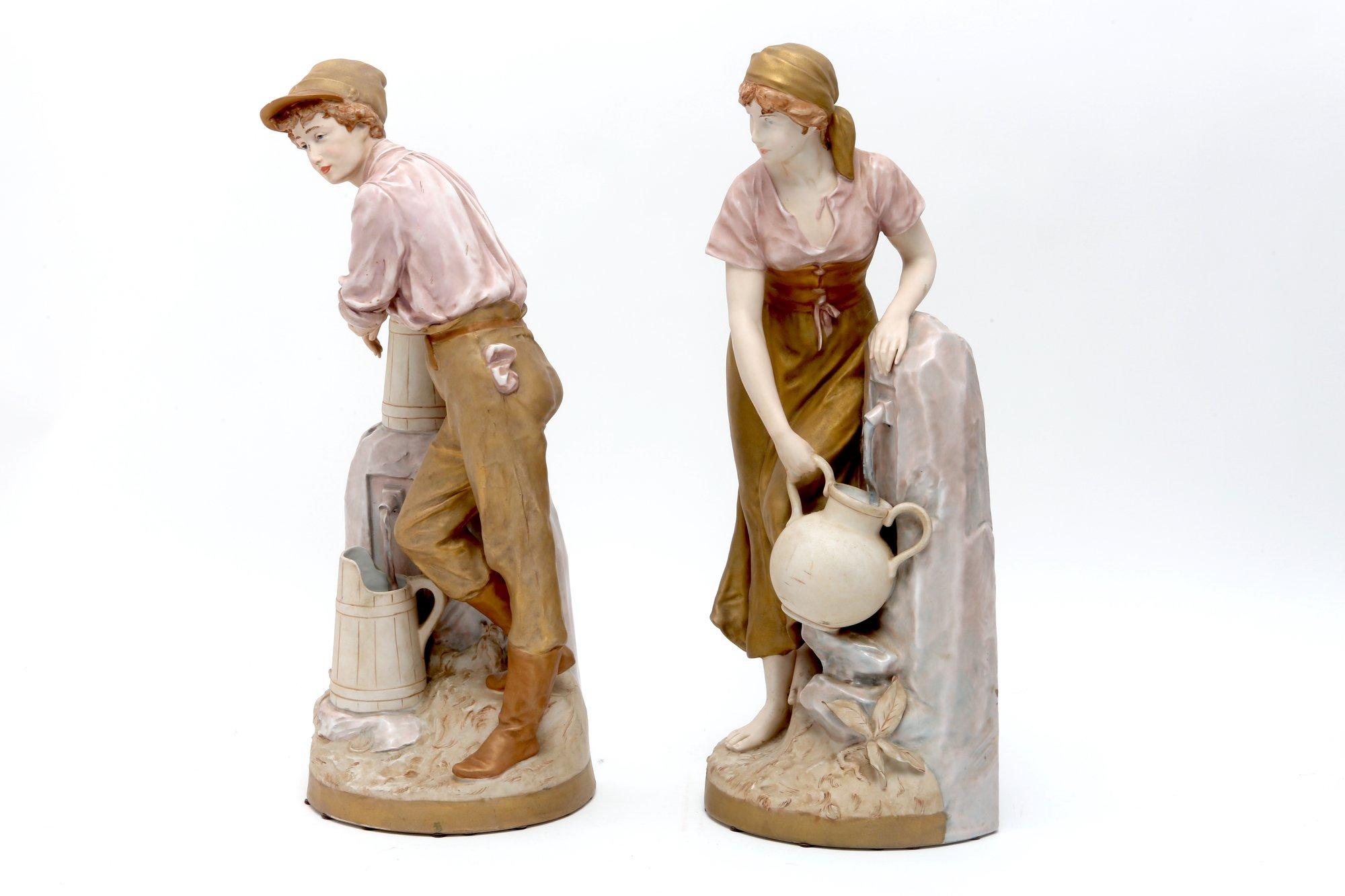 24 inch  Royal Dux Porcelain Figurines